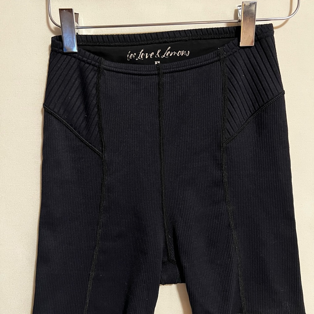 For Love And Lemons Black Ribbed Bike Shorts - size XS